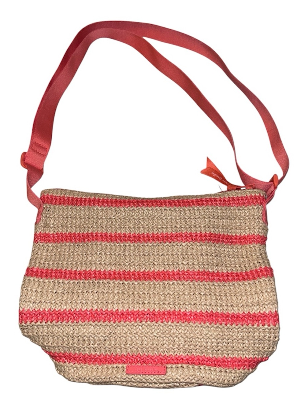 Vera Bradley Straw Crossbody- Rain Forest Lily Coral - Picture 2 of 8